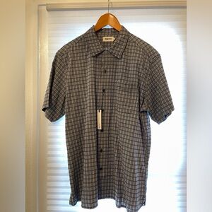 Taylor Stitch The Short Sleeve Hawthorne in Navy Stripe XXL 46